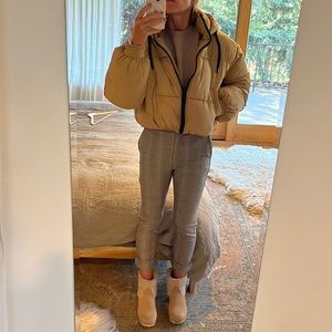 Zara cropped puffer bomber jacket